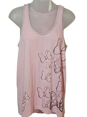 Disney Parks Women’s Pink Butterfly Bows Tank Top Size Small